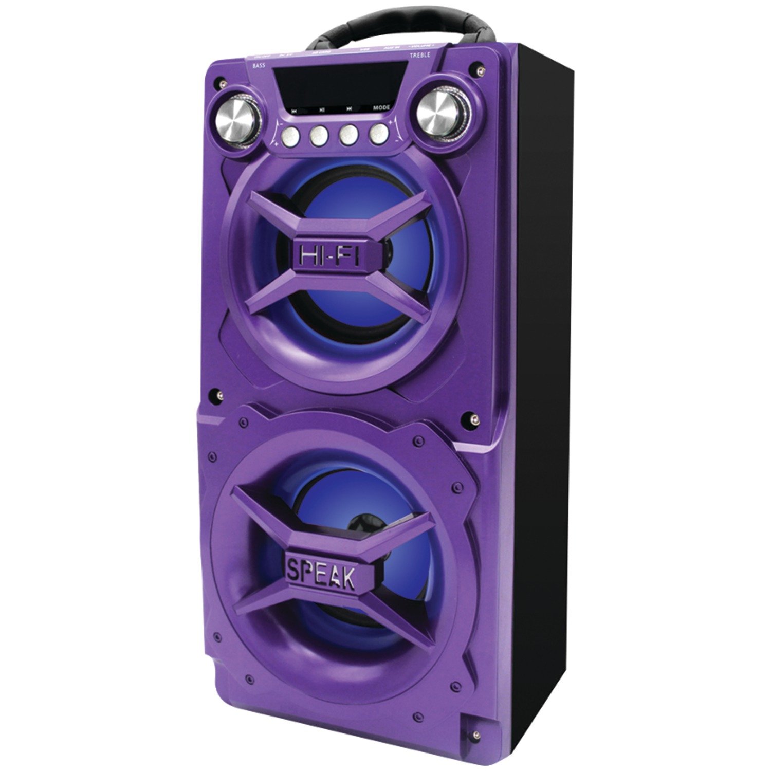 Sylvania SP328-Purple Bluetooth Speaker - Wireless Portable Speaker with Dual Subwoofers, Deep Bass for iPhone, iPad, Android Devices - Perfect for Parties, Outdoor Events, Travel & Home Use (Purple)