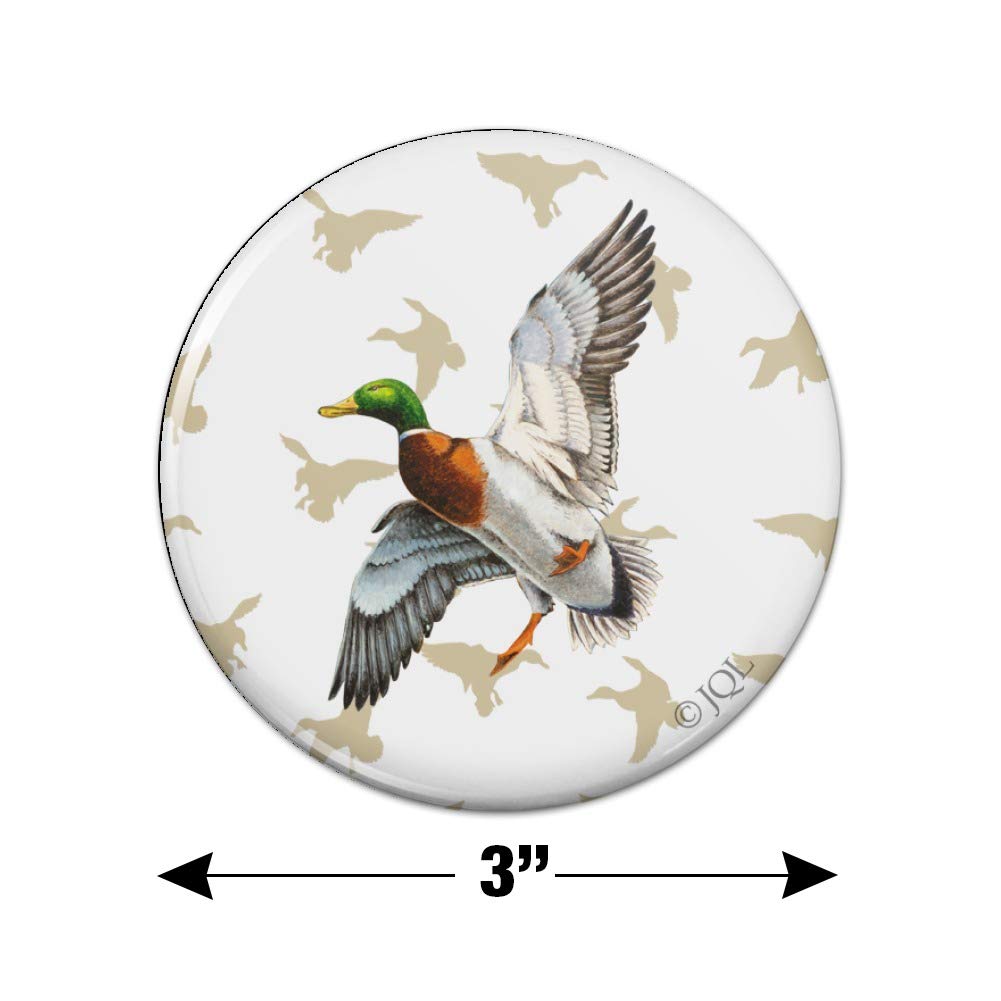 Premium Mallard Duck in Flight Refrigerator Magnet - Strong Kitchen & Locker Button Magnet for Home, Office, Dorm (Perfect for Fridge Decor, Memo Holder, Gift Idea)