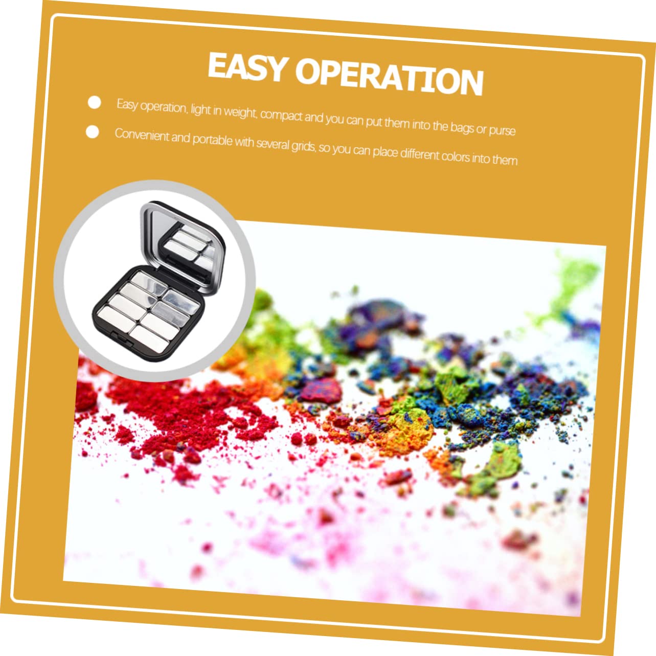 FOMIYES 2-Piece Magnetic Black Empty Eyeshadow Palette - Refillable Makeup Organizer for Travel, Professional Makeup Artists & Home Use | Portable Cosmetic Storage Case for Eyeshadows, Blush & Powder