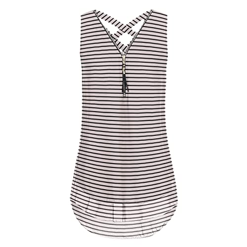 Women's Summer Tank Top - Sleeveless Cross Back Layered Hem Casual T-Shirt for Women - White XXL - Perfect for Beach, Vacation & Everyday Wear