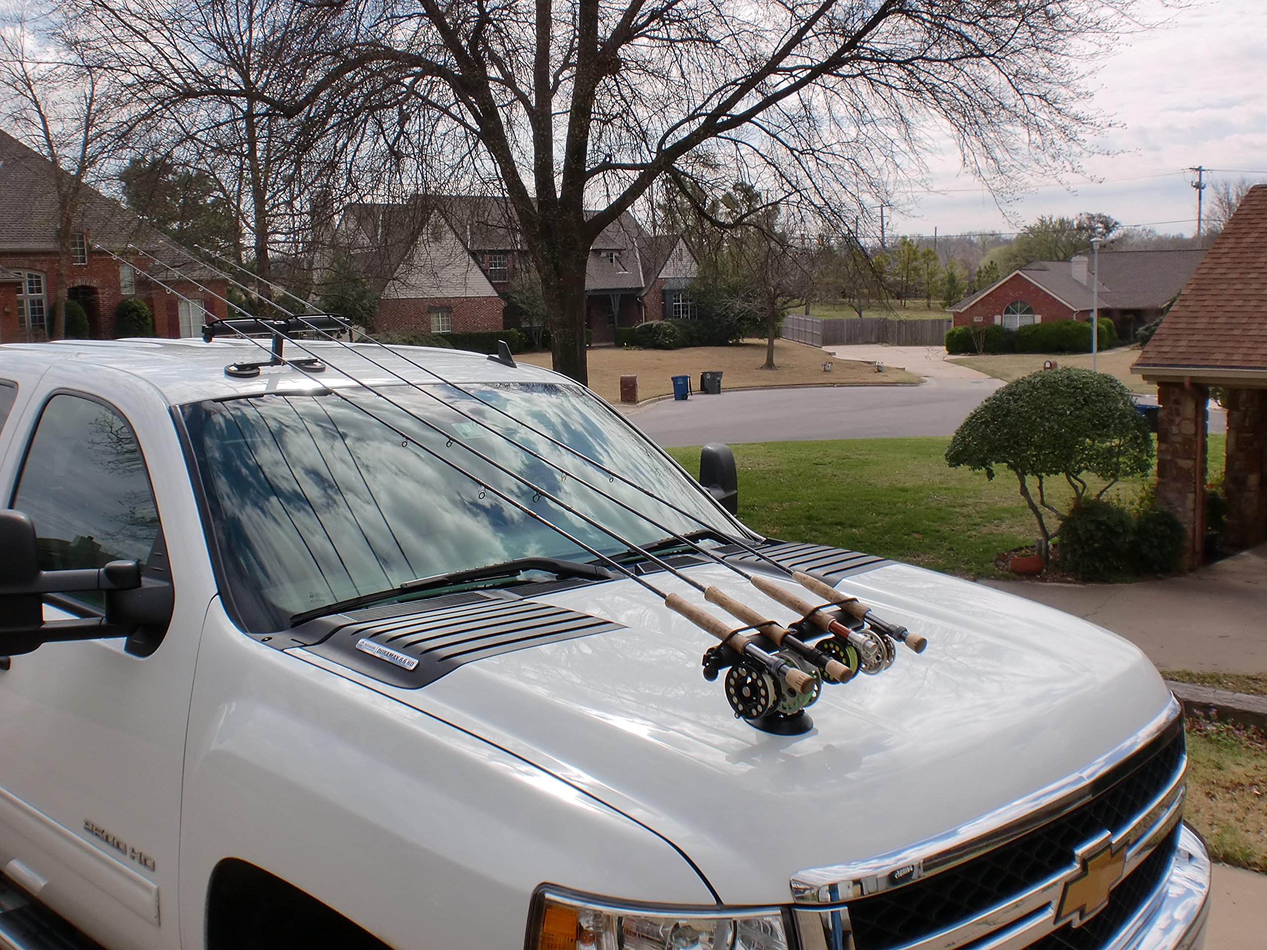 Best Fishing Rod Racks for Trucks & SUVs - Half Vacuum Half Magnetic Mount for Metal Roofs & Non-Magnetic Hoods - Perfect for Road Trips & Outdoor Adventures