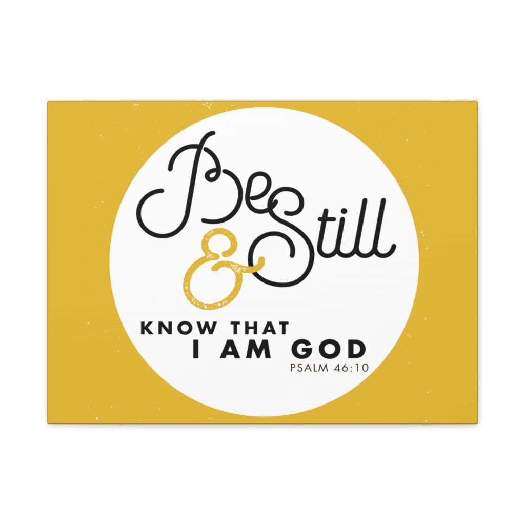 Christian Wall Art 'Be Still and Know' Psalm 46:10 Scripture Canvas Print - Bible Verse Home Decor for Living Room, Bedroom & Office - Ready to Hang Inspirational Gift