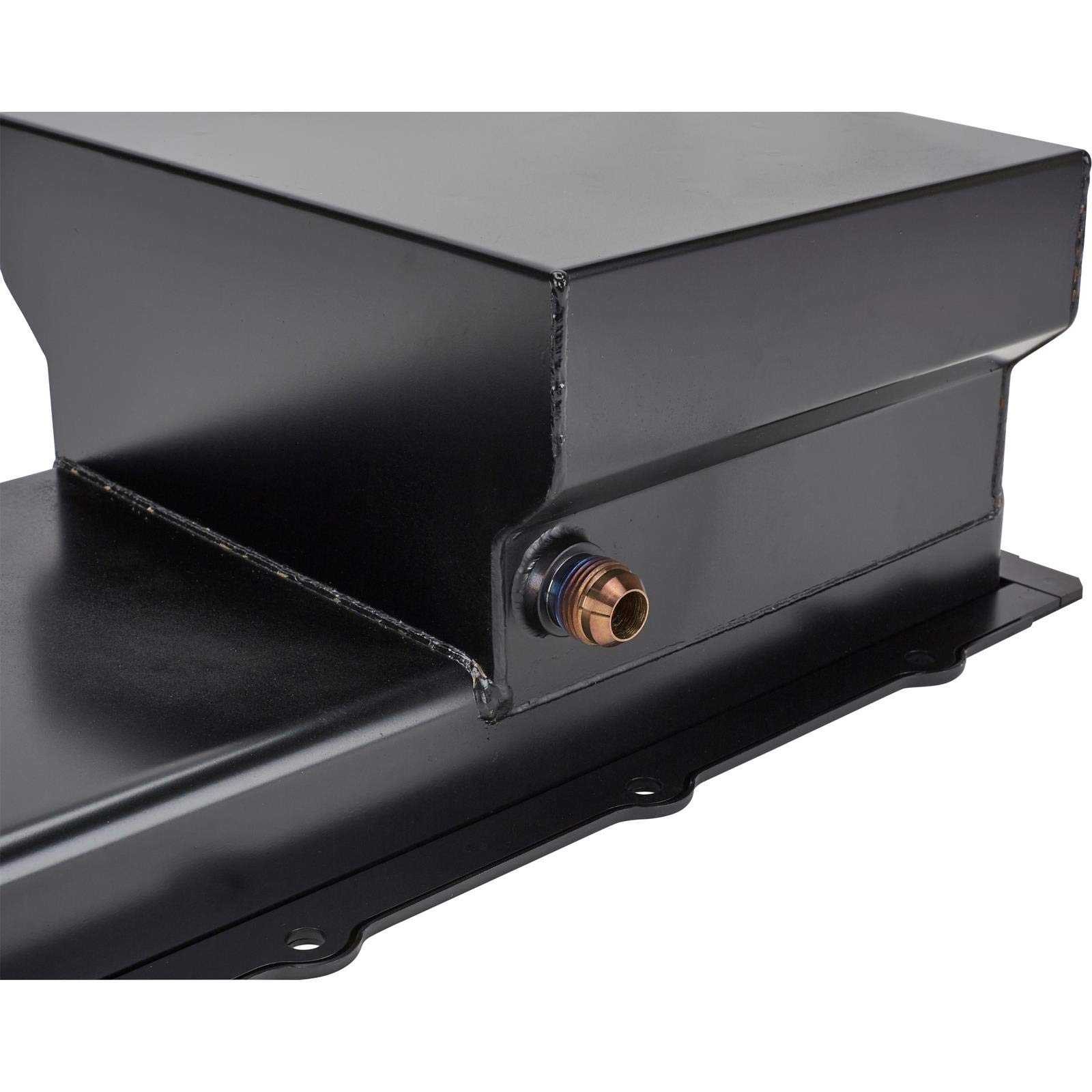 Low Profile TH LS Swap Oil Pan with AN 10 Drain & OEM Filter - Compatible with GM LS Engines for Performance Upgrades & Custom Builds