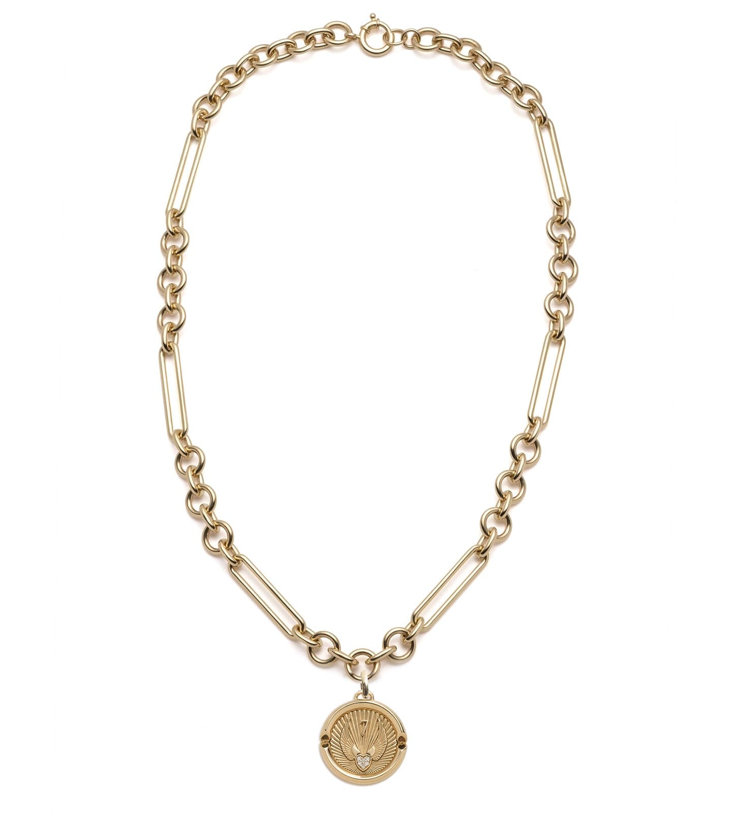 Beloved With Wings We Fly - Love & Vivacity Midsized Mixed Clip Necklace for Women | Elegant Jewelry Gift for Valentine's Day, Anniversary & Special Occasions