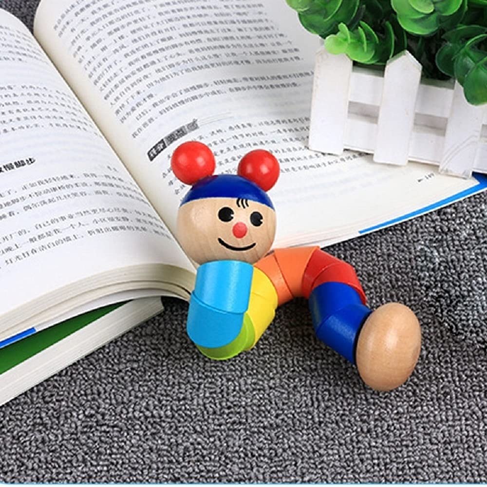 FunBlast 3D Wooden Twistable Puzzle Doll Toy for Kids Ages 3+ | Educational Brain Teaser for Boys & Girls | Creative Play for Home & Classroom Learning (Multicolor)