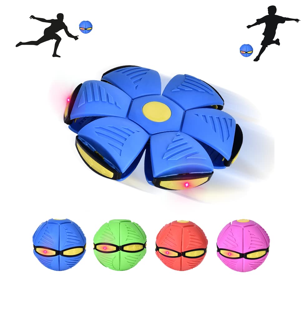 **KENRICK LED Flashing Flying Saucer Ball - Magic Deformable & Decompression UFO Toy for Kids, Boys & Girls - Interactive Parent-Child Game, Stress Relief & Outdoor Fun (Pink)**    *(Perfect for Birthday Gifts, Indoor Play, Outdoor Activities, and Stress Relief)*
