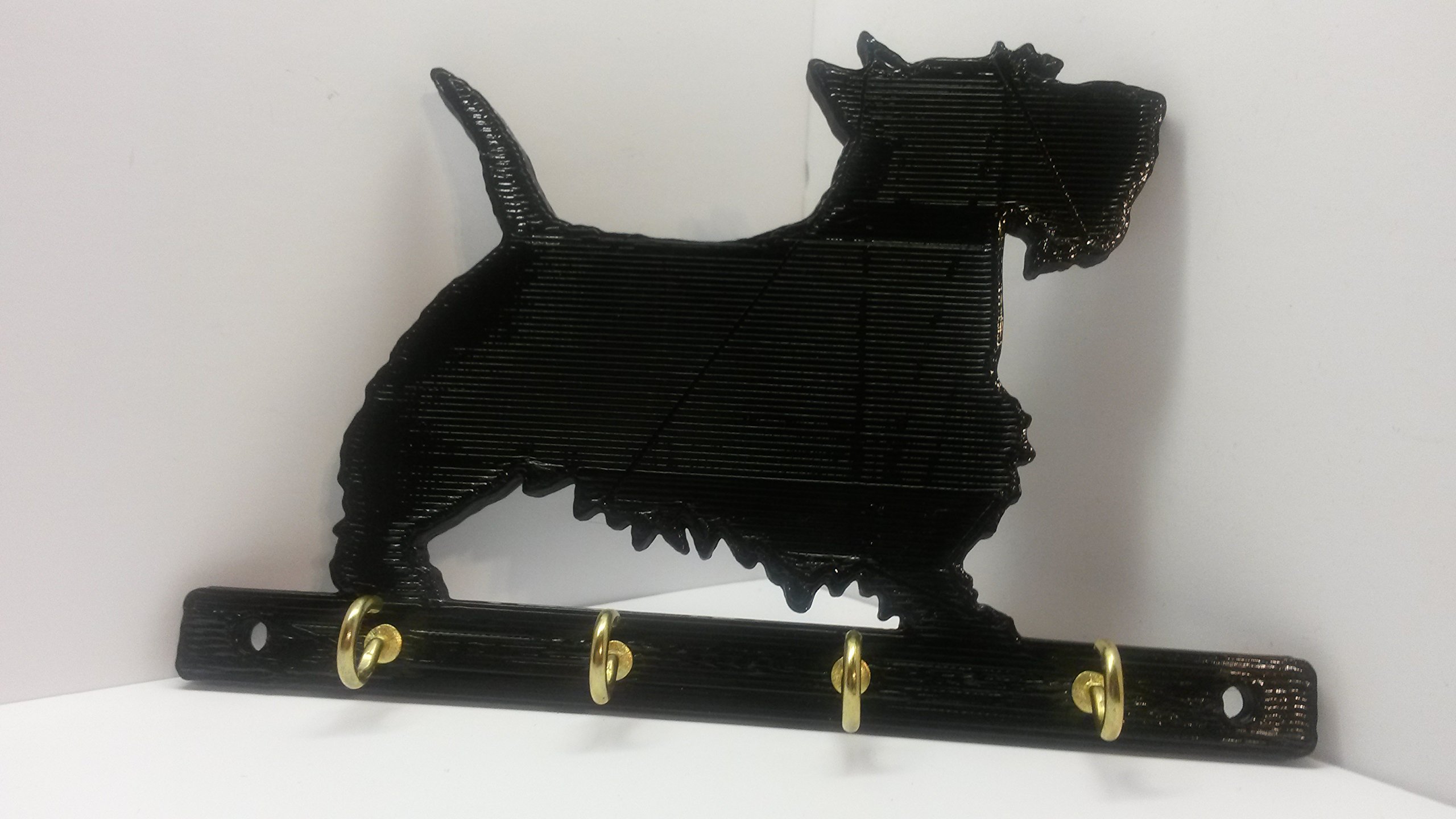 ABS Plastic Scottish Terrier Scottie Dog Leash & Key Holder - Wall Mounted Leash Rack, Key Organizer, Jewelry Storage for Entryway, Bedroom & Bathroom Organization