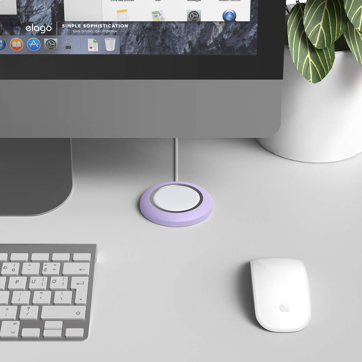 elago MagSafe Charging Pad for iPhone 16/15/14/13/12 & AirPods 3/4/Pro - Magnetic Wireless Charger Stand with Anti-Slip Design (Lavender) | Perfect for Nightstand, Office Desk & Car Dashboard | Magsafe Charger Sold Separately