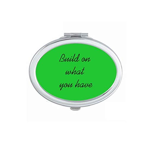 DIYthinker Portable Foldable Double-Sided Makeup Mirror with Inspirational Quote - Perfect for Travel, Home Vanity & Professional Makeup Artists