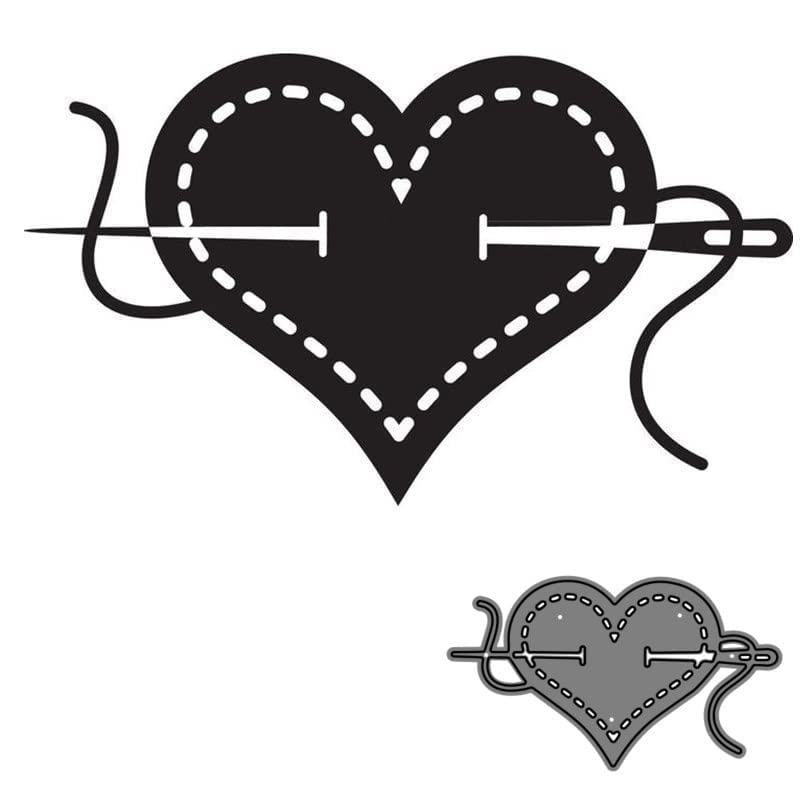 Metal Cutting Dies Mold - Heart Needle Design for Scrapbooking, Card Making & Paper Crafts | DIY Greeting Cards, Wedding Invitations, Holiday Decor (Easter, Halloween, Christmas, Thanksgiving)