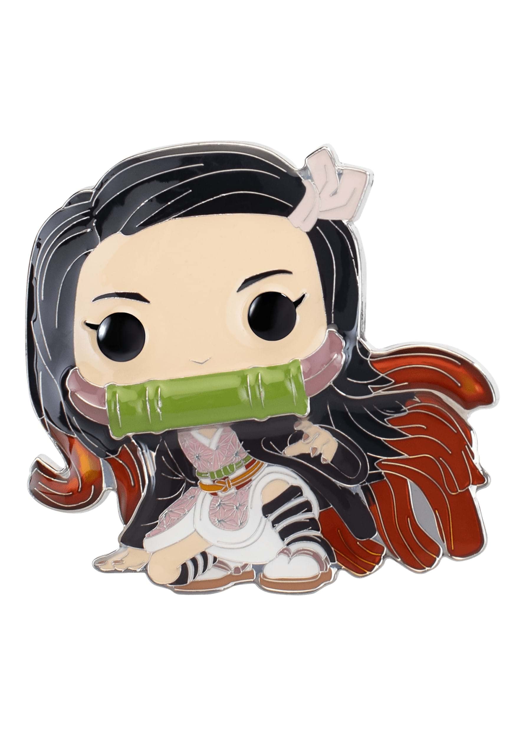 Nezuko Kamado Demon Slayer Anime Enamel Pin - Funko Large Pop! Collectible Brooch for Backpacks, Bags & Jackets - Perfect Gift for Anime Fans - Night Guardians Merchandise - Stylish Accessory for Cosplay, Conventions & Everyday Wear