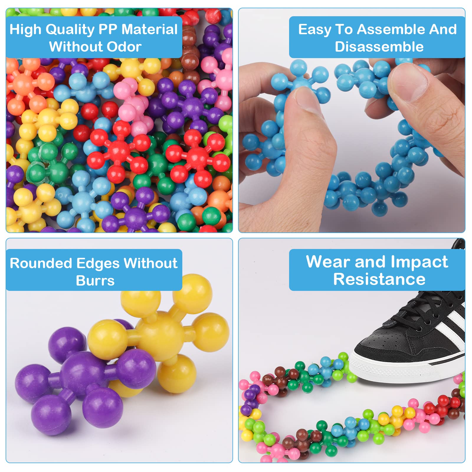 NEOACT 600 PCS Building Blocks Set - Interlocking Plastic Educational STEM Toys for Preschool Kids Ages 3+ | Develop Fine Motor Skills & Sensory Learning | Perfect for Classroom, Birthday Gifts & Creative Play