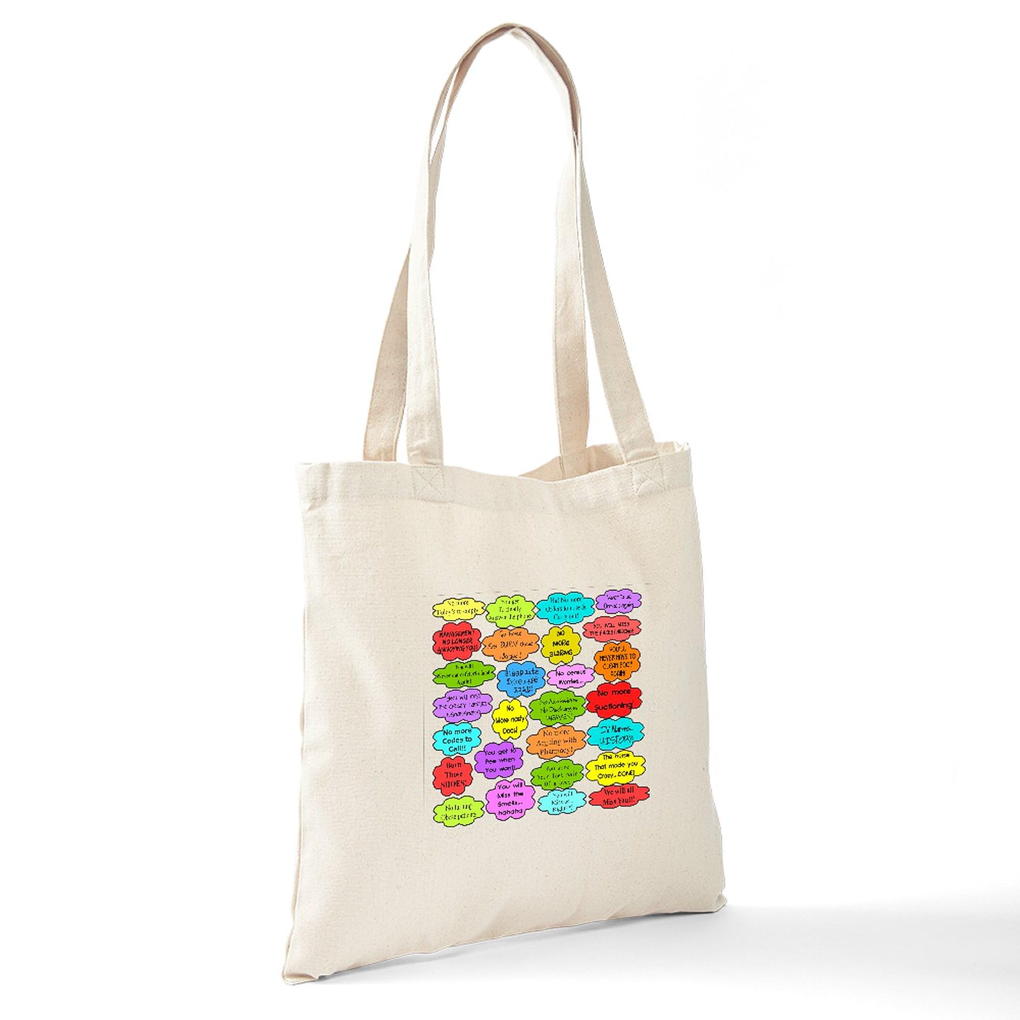 RN Pillow Tote Bag - Natural Canvas Reusable Shopping Tote for Nurses - Perfect for Work, Groceries & Everyday Use