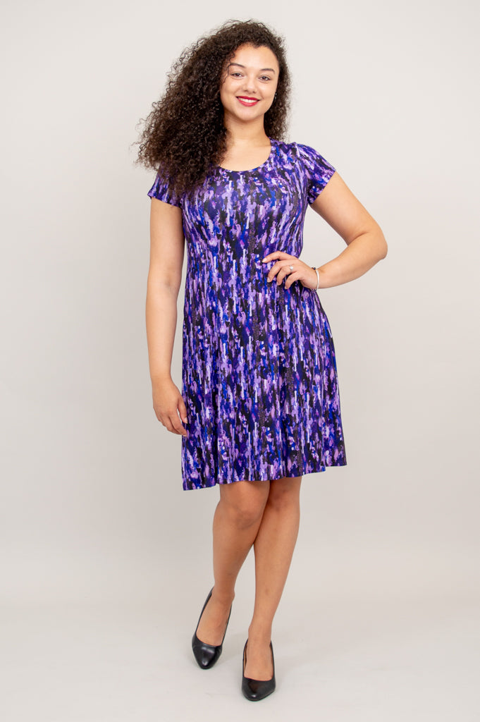 Callie Dress - Soft Bamboo Fabric in Elegant Plum Rain Color - Perfect for Casual Outings, Summer Parties & Boho Chic Style