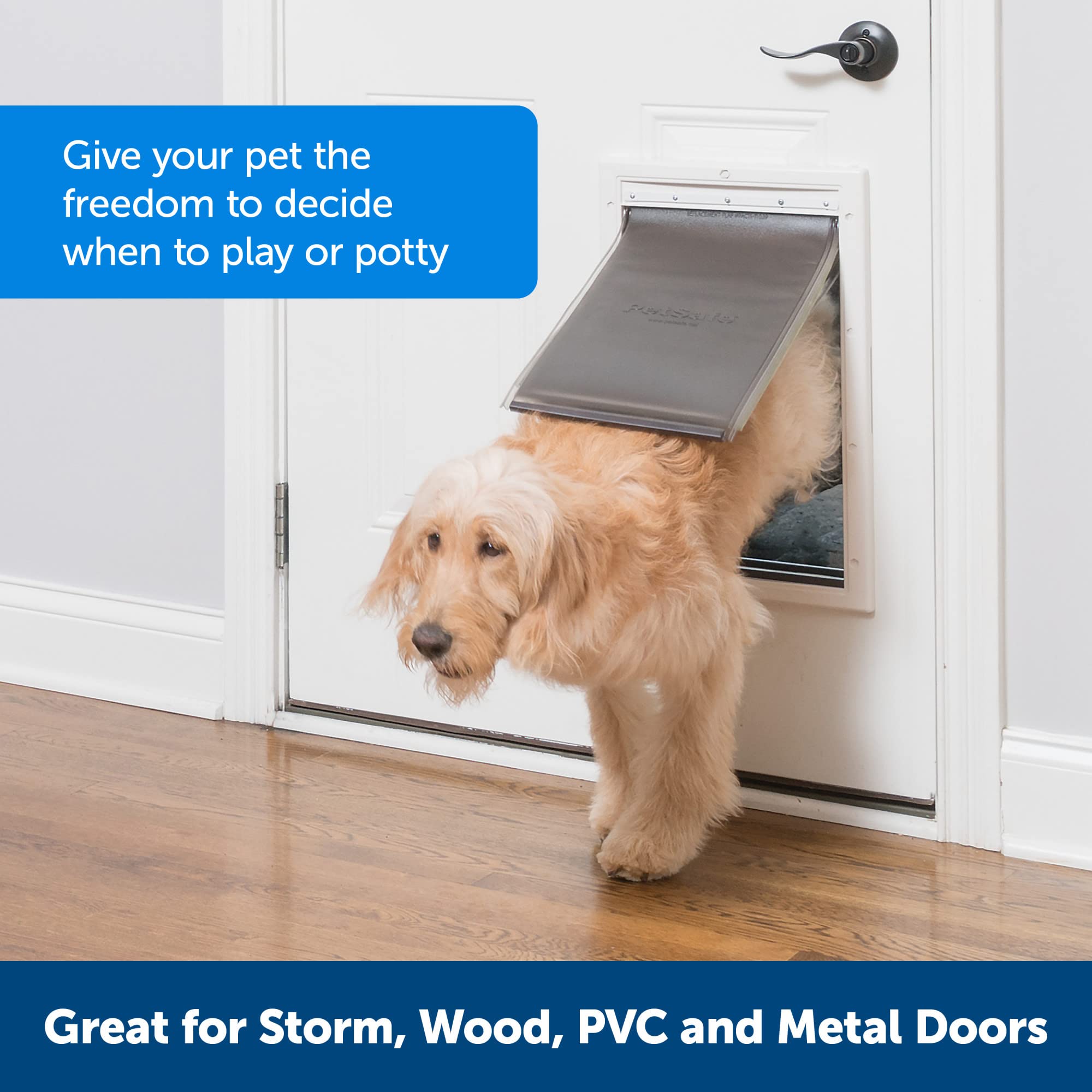 PetSafe Extreme Weather Never Rust Pet Door - Energy Efficient Cat & Dog Door for Medium Pets - Perfect for Indoor & Outdoor Use in All Seasons
