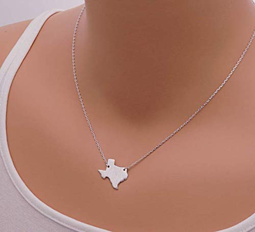 YINLIN Texas State Map Charm Necklace - Dainty Alloy Pendant Jewelry for Women, Perfect Gift for Texans & Travel Lovers | Wear to State Pride Events, Road Trips & Souvenirs