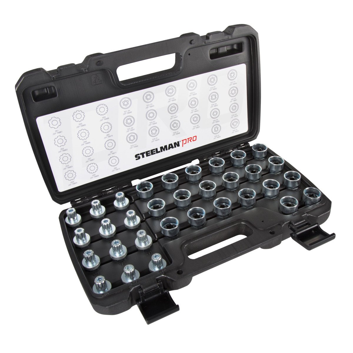 STEELMAN PRO 78838 32-Piece Volkswagen Master Wheel Lock Key Set - Compatible with VW Audi - Anti-Theft Lug Nut Removal Kit for Car Wheel Security & Maintenance