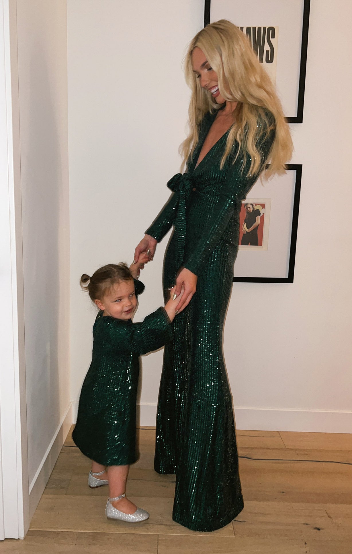 Martina Wrap Jumpsuit with Emerald Sequins - Elegant Women's Formal Dress for Evening Parties, Prom, and Special Occasions