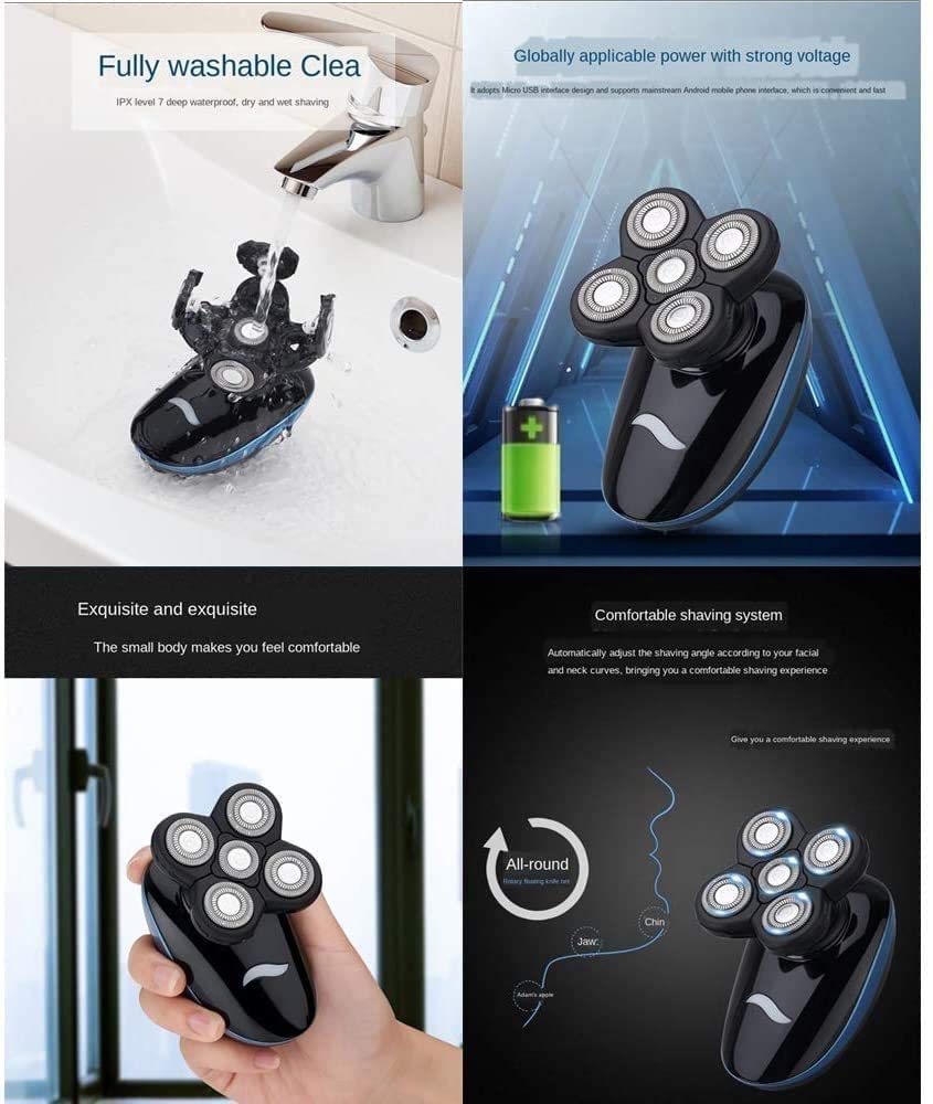 5D Electric Razor for Men - Rechargeable Cordless Wet/Dry Shaver with Nose & Ear Trimmer, Clippers & Facial Cleansing - Waterproof Grooming Kit for Travel, Home & Gym Use