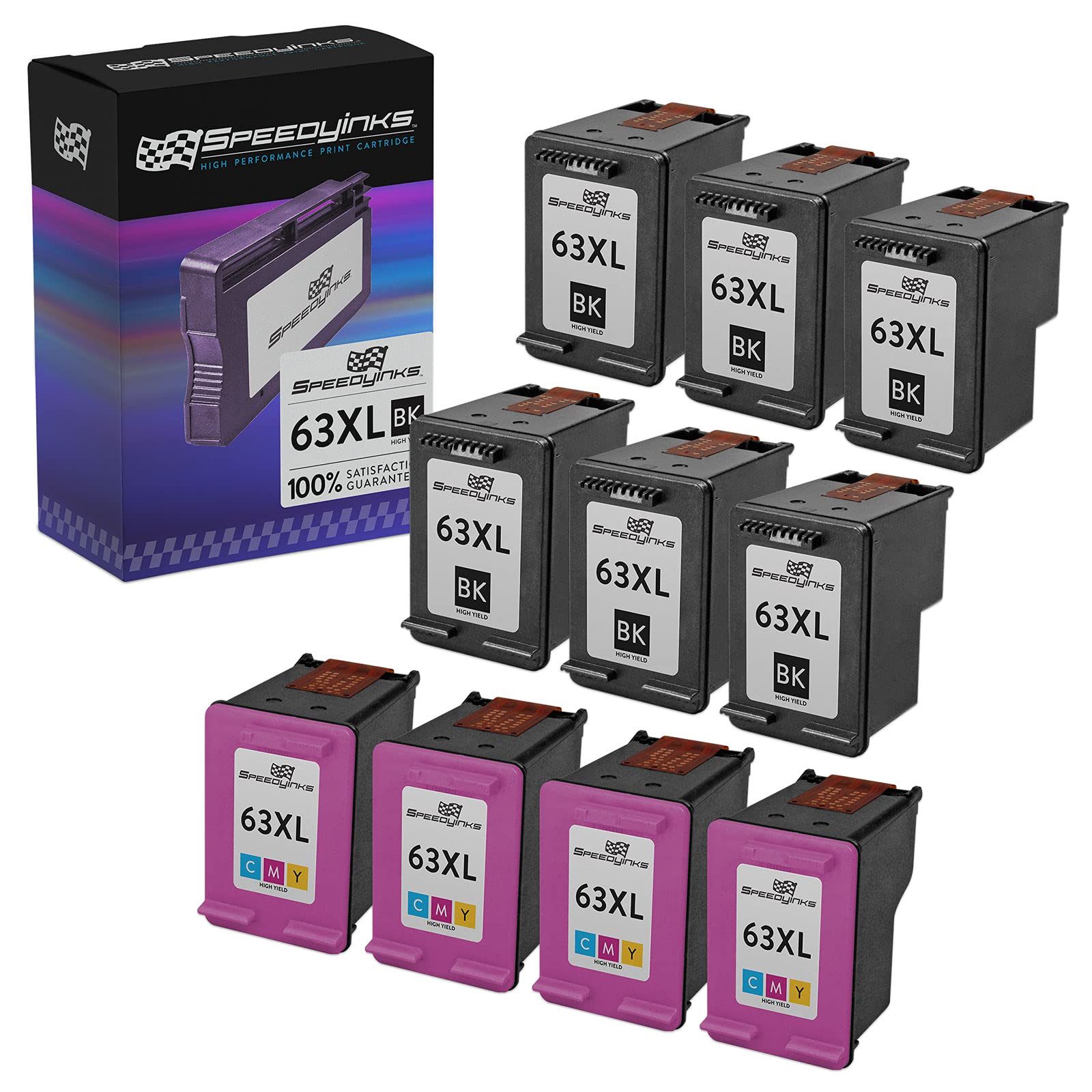 High-Yield HP 63XL Compatible Ink Cartridges (6 Black + 4 Color, 10-Pack) - Replacement for HP DeskJet 2130, 3630 & Envy Printers | Fast Printing for Home Office & School Projects
