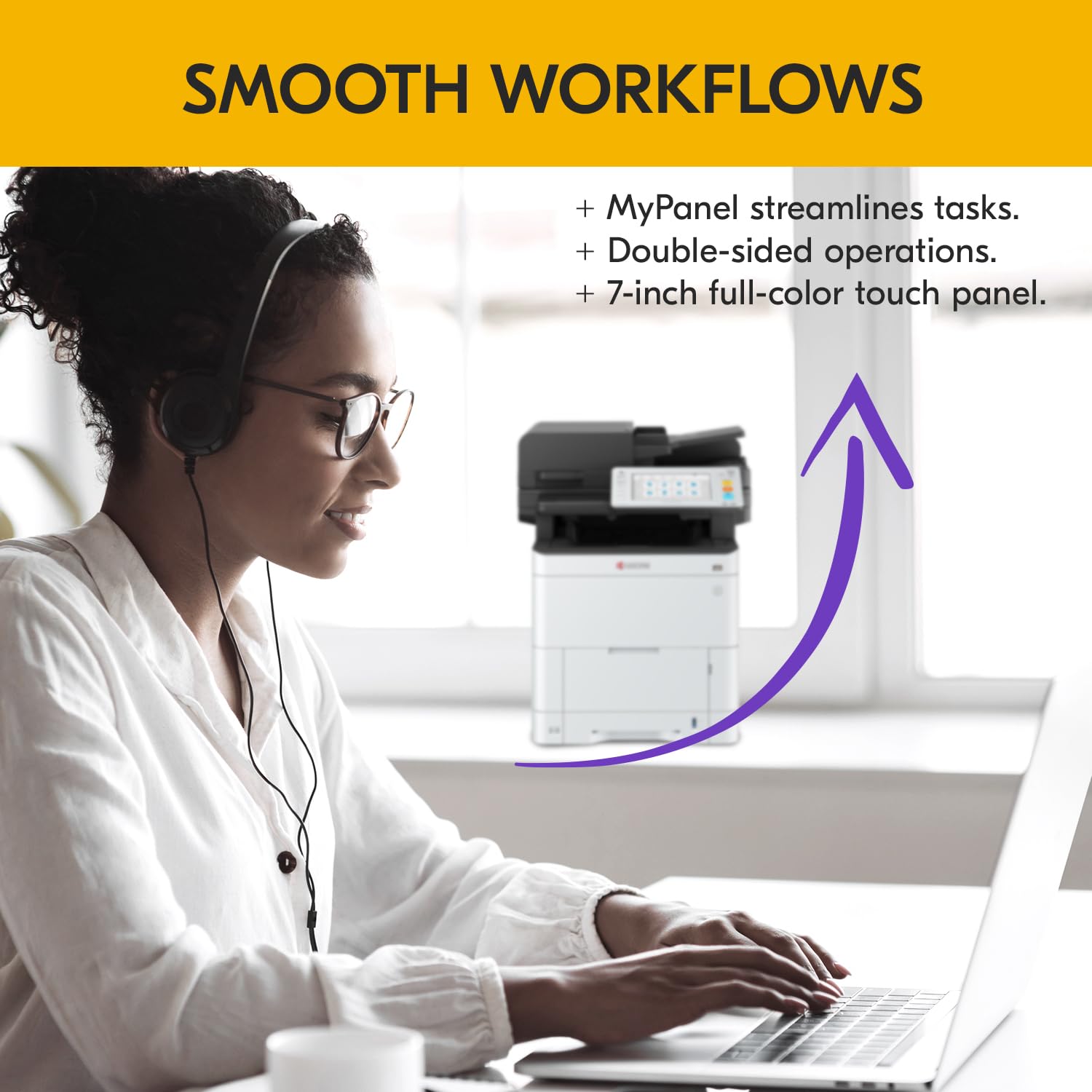 KYOCERA ECOSYS MA4000cifx All-in-One Color Laser Printer - Print, Copy, Scan, Fax | 42 ppm, 1200 dpi | Gigabit Ethernet, HyPAS | 7