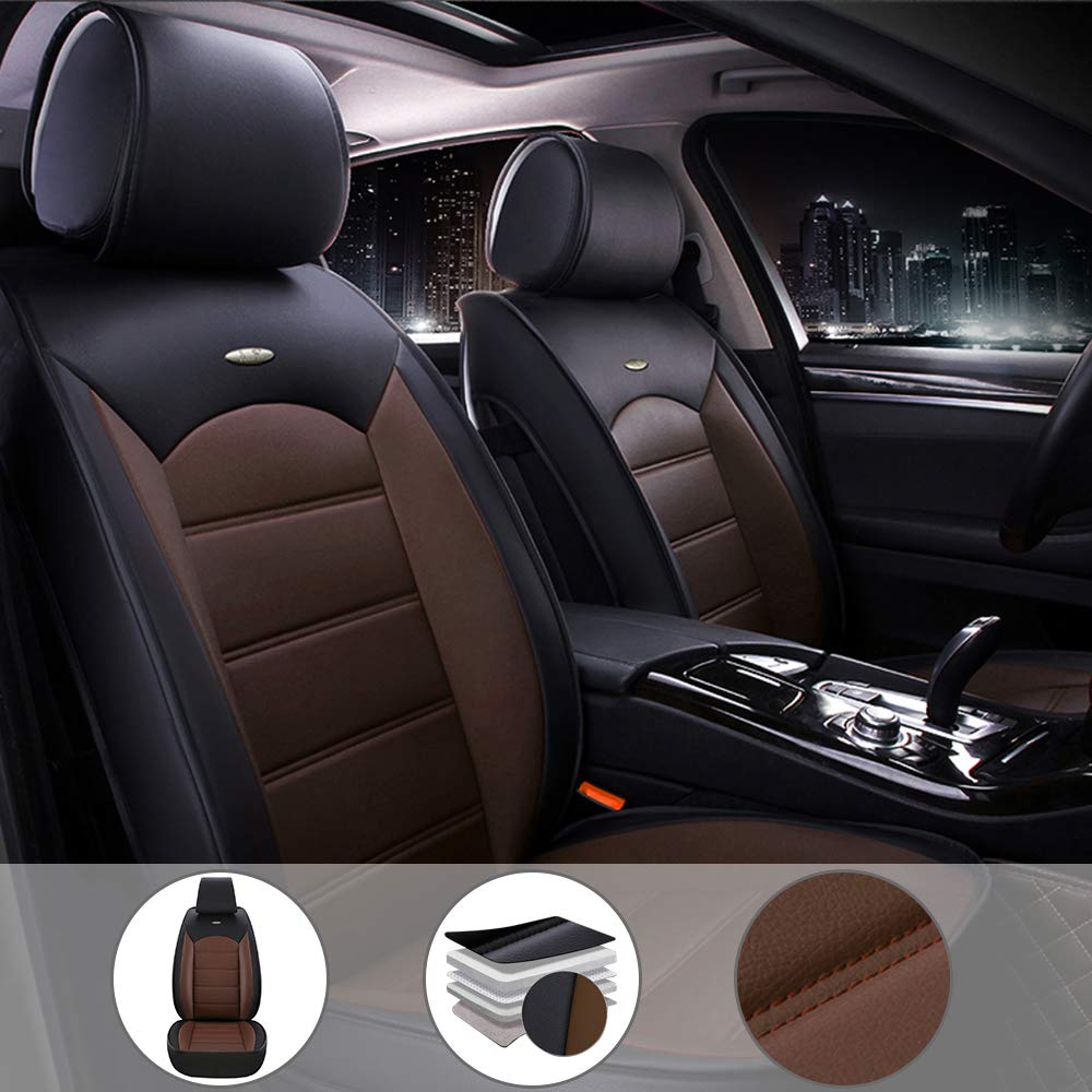 Custom Fit All-Weather Seat Covers for Pontiac Aztek 5-Seater - Waterproof, Ultra Comfortable Full Set (Black/Brown) - Perfect for Road Trips, Daily Commutes & Outdoor Adventures