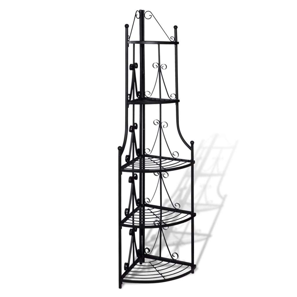 5-Tier Metal Plant Stand Shelf - Unfade Memory Corner Plant Rack for Home Décor | Indoor/Outdoor Wire Shelving Unit | Perfect for Bakers Storage, Plant Display & Home Organization (Black)