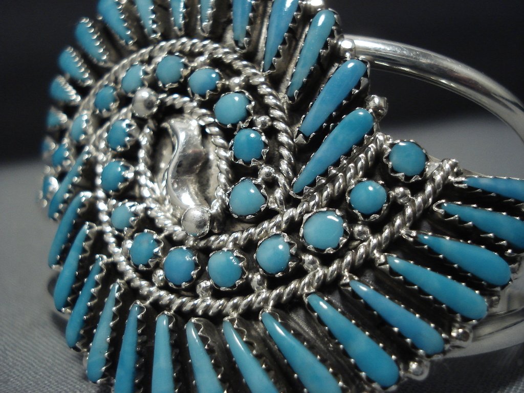 Vintage Native American Navajo Turquoise Sterling Silver Bracelet - Handmade Charlie Parker Design for Women - Perfect for Boho, Festival & Everyday Wear