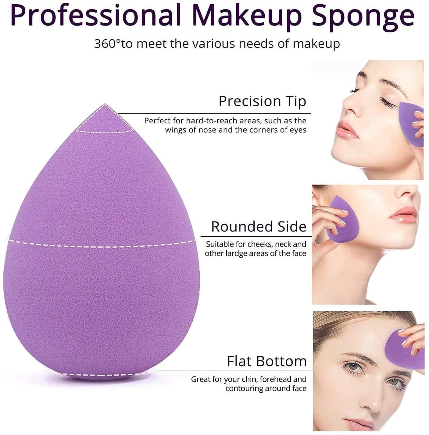 Beautiflame Mini Blender Set - 2Pcs Makeup Sponge & Finger Puff for Flawless Foundation Application | Portable Cosmetic Blender for Travel, Home & Professional Makeup Kit
