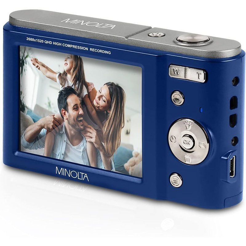 Minolta MND20 BLU 44MP 2.7K Ultra HD Digital Camera (Blue) - Professional Vlogging, Travel Photography & YouTube Content Creation