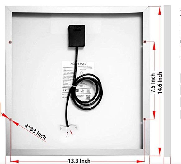 ACOPower 15W 12V Solar Panel Charger Kit with 5A Charge Controller & Alligator Clips - Perfect for RV, Boat, Car Battery Charging & Off-Grid Power Supply