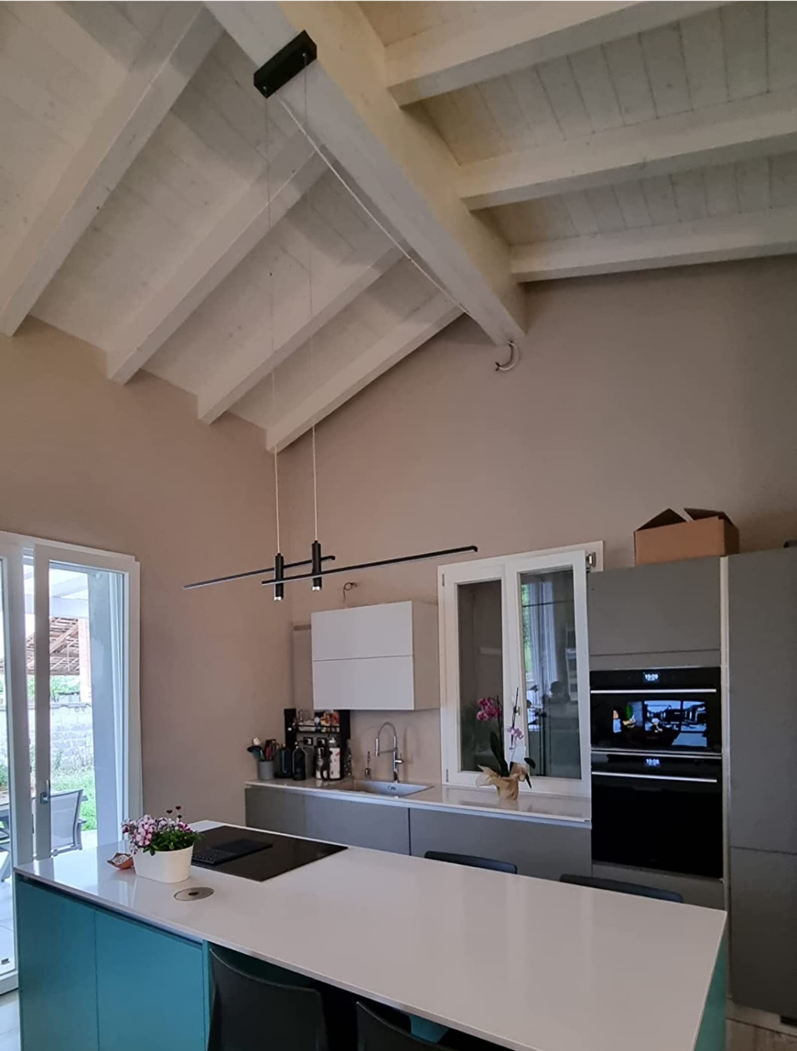 Modern Dimmable LED Pendant Light with Remote Control - Adjustable Hanging Wire Chandelier for Living Room, Dining Room & Kitchen Island - Perfect for Home Decor and Ambient Lighting