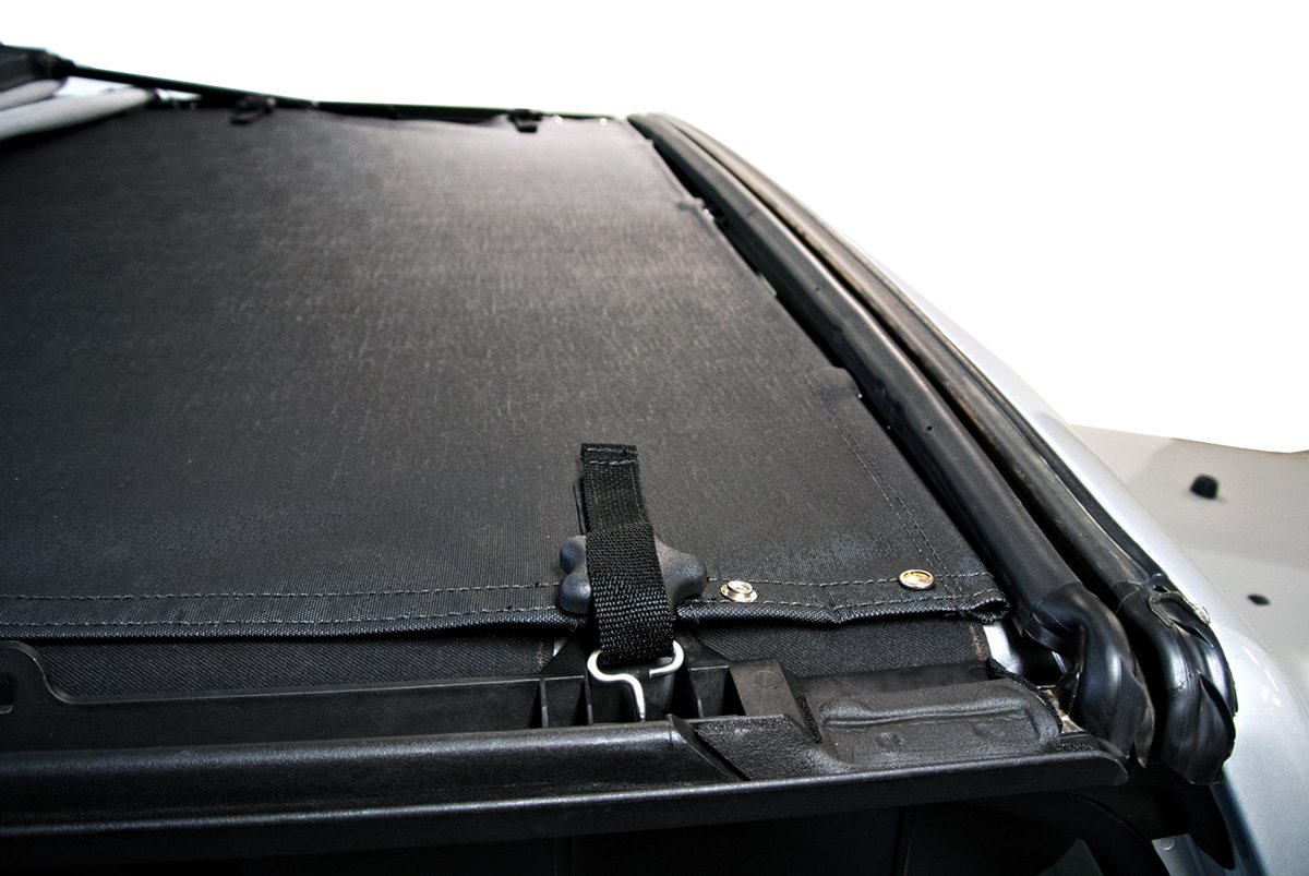 Bestop 5240035 Black Diamond Sun Bikini Top for 2007-2018 Jeep Wrangler JK 2DR & 4DR - Targa Length - Convertible Soft Top Replacement for Summer Off-Roading & Beach Driving