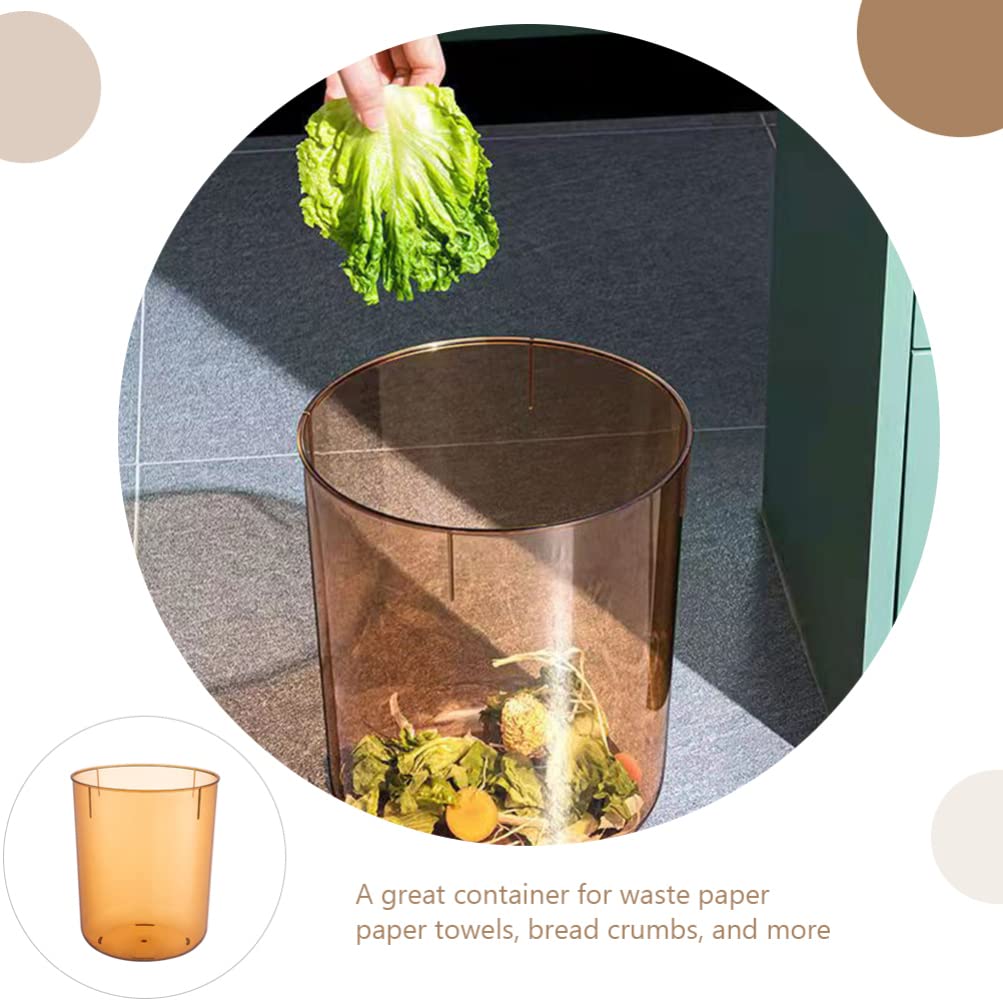 Clear Plastic Small Trash Can - Angoily Desktop Garbage Bin for Recycling, Waste Paper & Debris Storage | Perfect for Office, Home & Kitchen Use