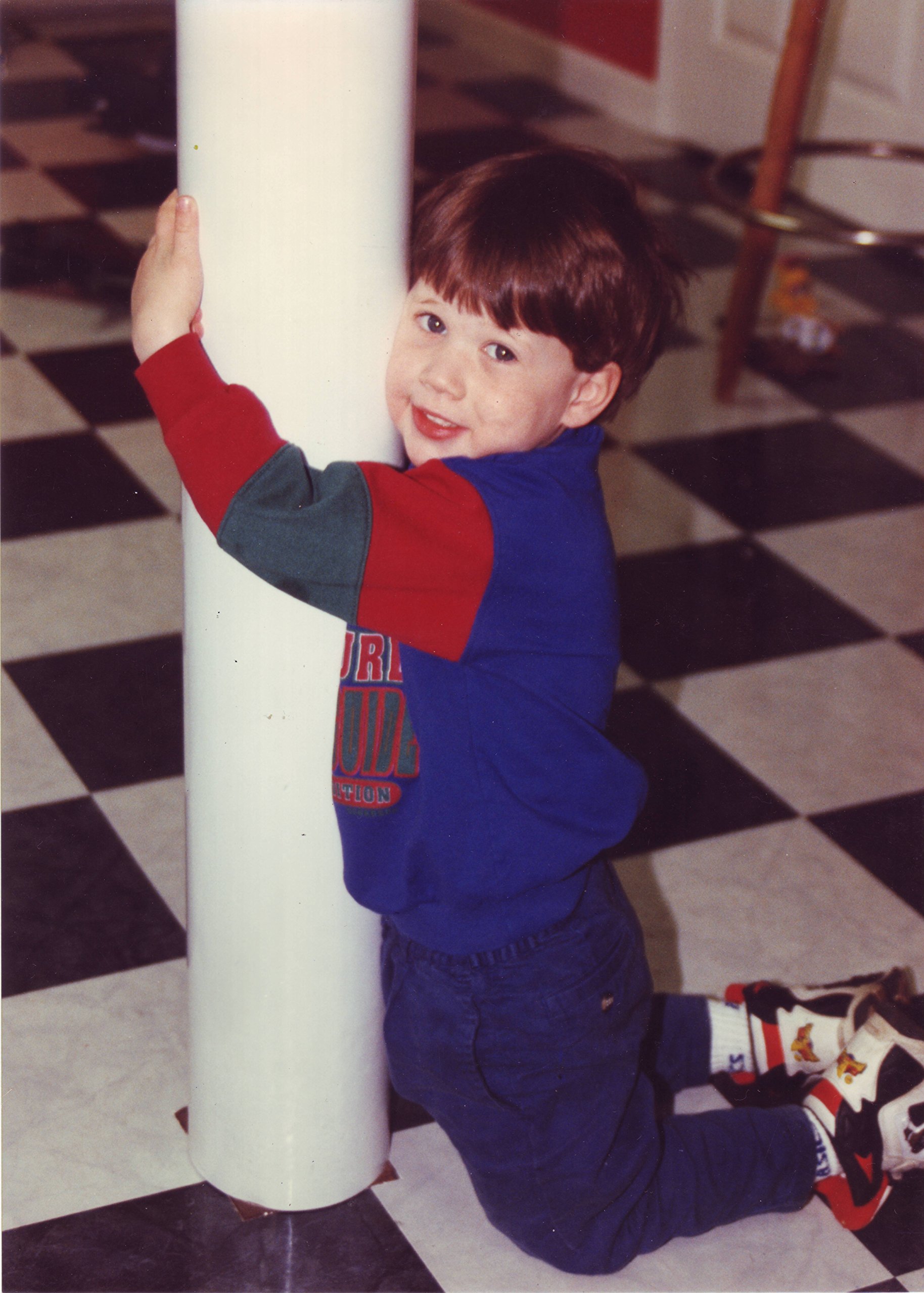 LOLLY WRAP ® 8 FT Adjustable Garage Padded Pole Wrap - Made in USA - Lally Column Padding, Basement Pole Cushion, Post Padding for Basketball Support Pole (Watch Installation Video) - Perfect for Home Gym Safety, Childproofing, and Garage Organization
