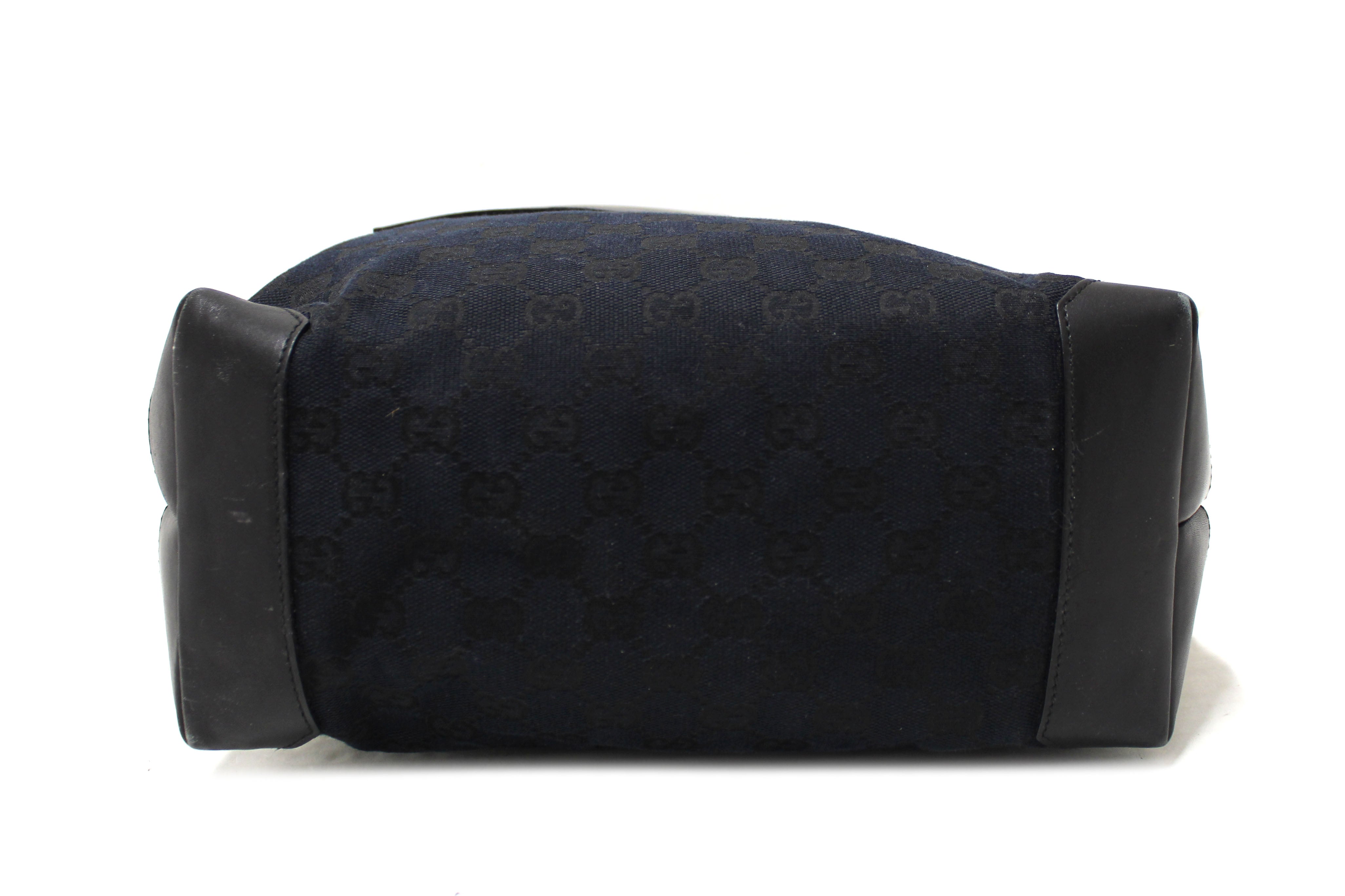 Authentic Gucci GG Monogram Black Canvas Tote Bag for Women - Luxury Designer Handbag for Work, Travel & Everyday Use