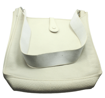 Authentic Hermes Evelyne GM Handbag in Parchment White Clemence Leather - Perfect for Work, Travel & Everyday Luxury