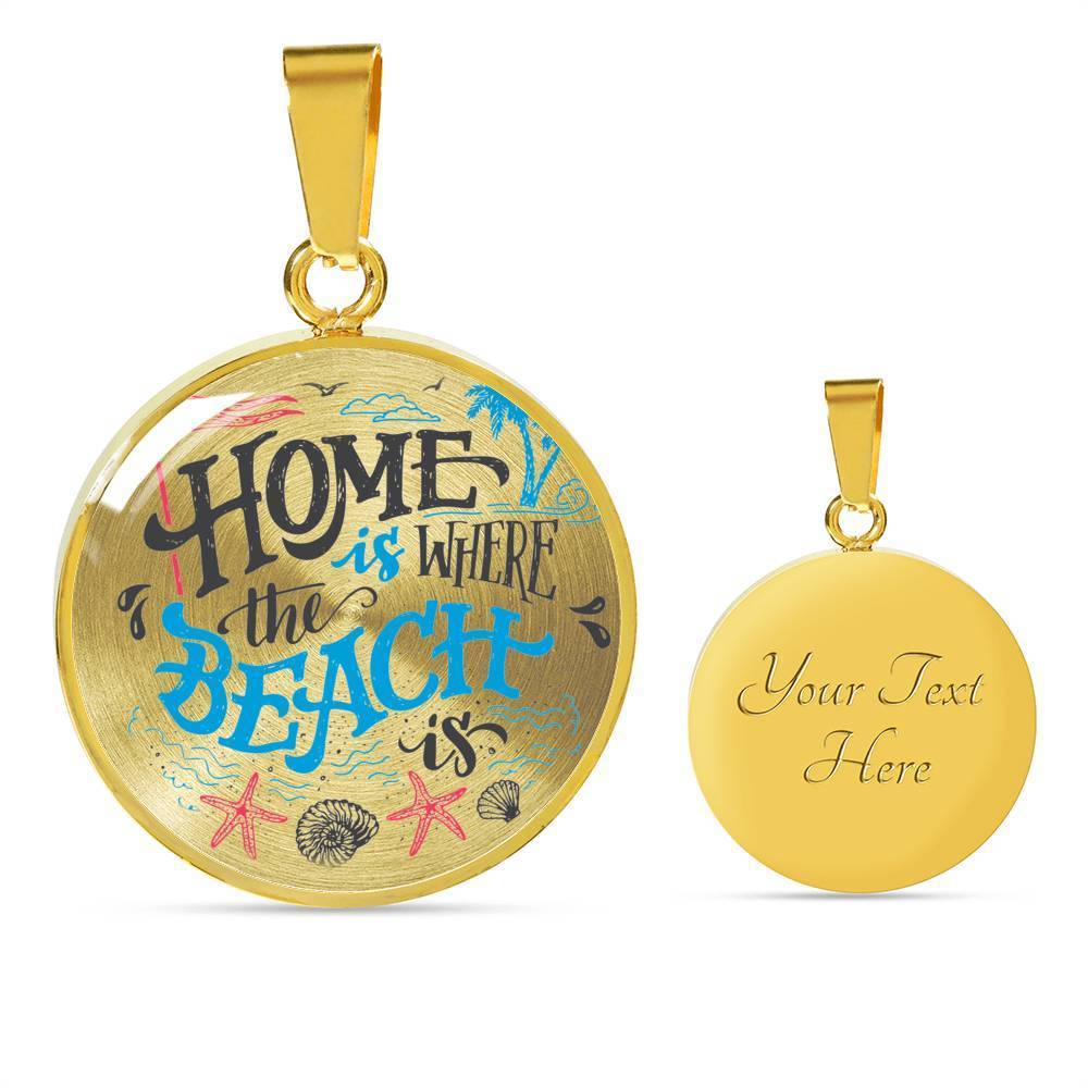 Home is Where The Beach Is Necklace - Dainty Coastal Jewelry for Women - Perfect for Beach Vacations, Summer Outfits & Gift Giving