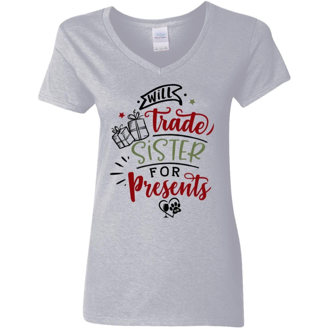 WineyBitches.Co Women's 5.3 oz V-Neck T-Shirt - Soft Cotton Casual Tee for Everyday Wear, Girls Night Out & Wine Tasting Events