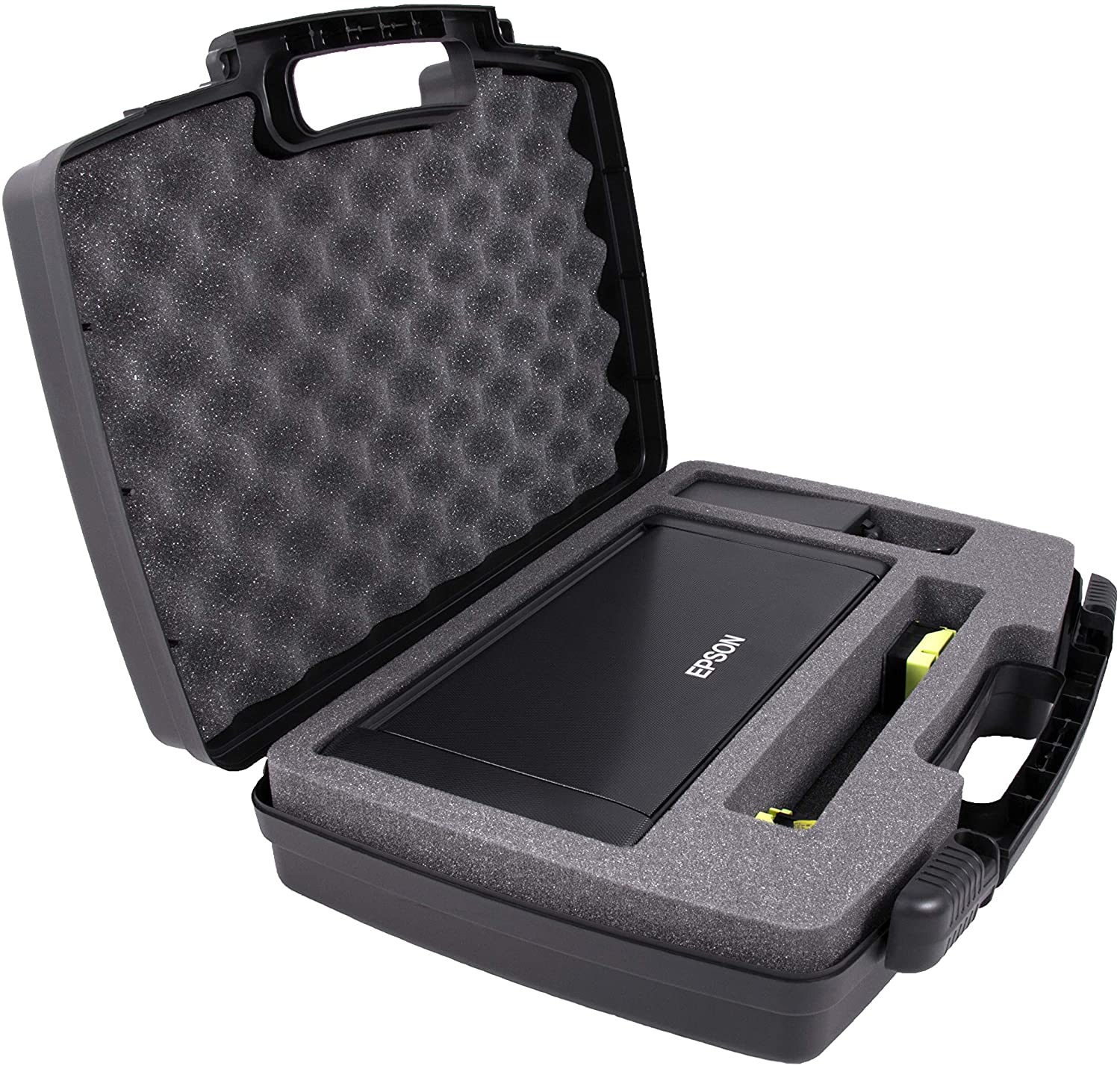 CASEMATIX Travel Case for Epson WF 100 & WF 110 Wireless Mobile Printer - Protective Storage for Printer, Ink Cartridges, Power Adapter & Cables - Perfect for Business Travel, Office & On-the-Go Printing