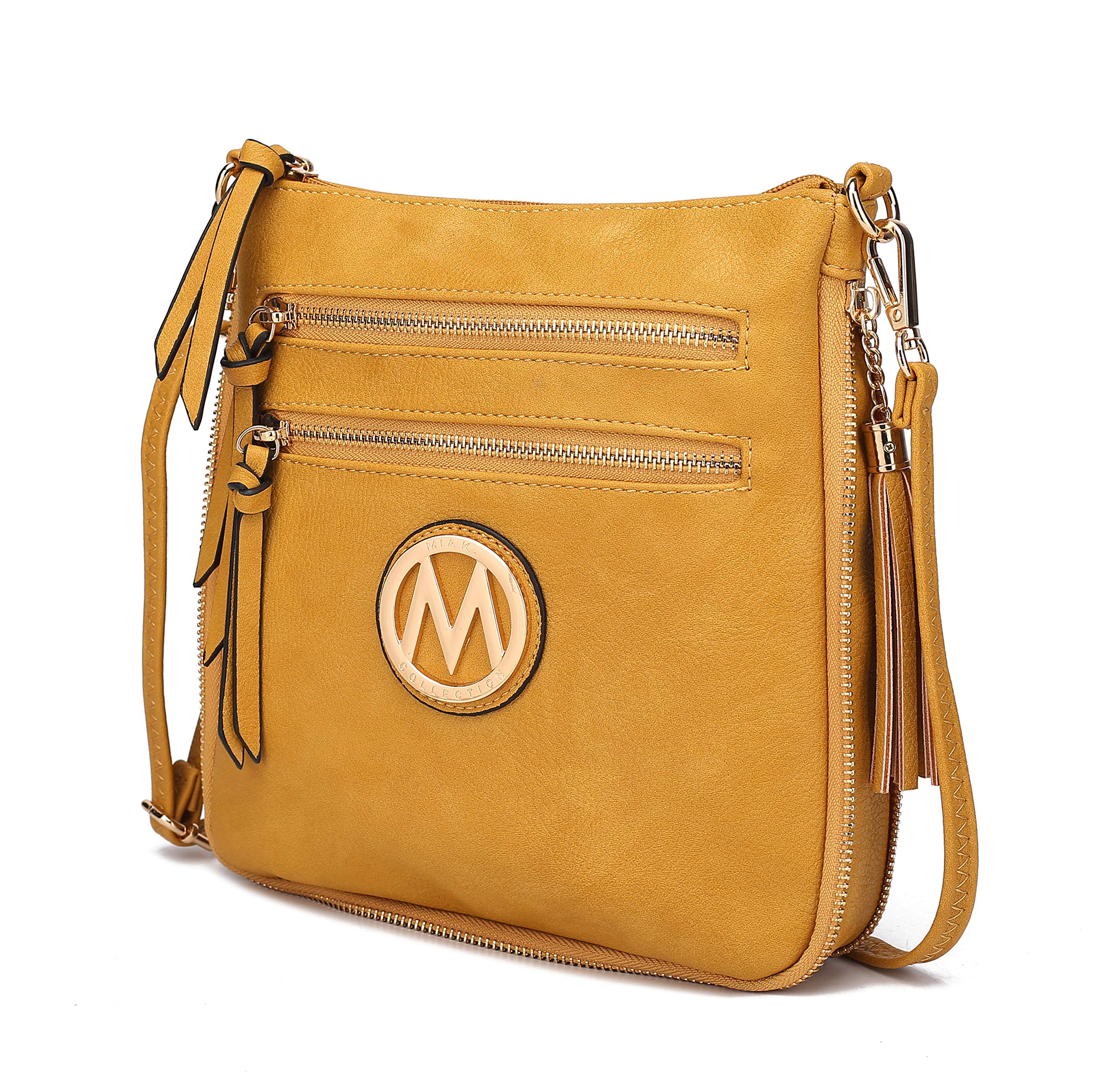 MKF Women's Crossbody Bag - Stylish PU Leather Expandable Messenger Purse with Shoulder Strap - Fashionable Pocketbook Handbag for Work, Travel & Daily Use