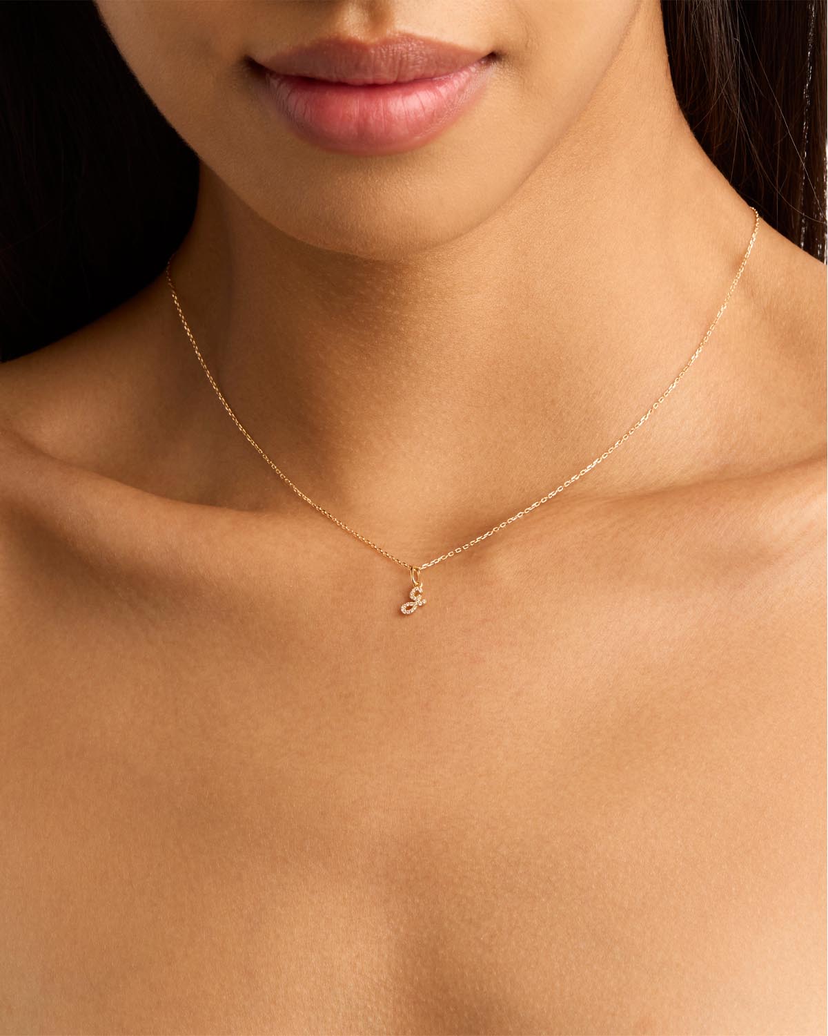 14K Solid Gold Forever Love Diamond Letter Necklace Pendant - Personalized Initial Jewelry Gift for Women, Perfect for Valentine's Day, Anniversary & Special Occasions