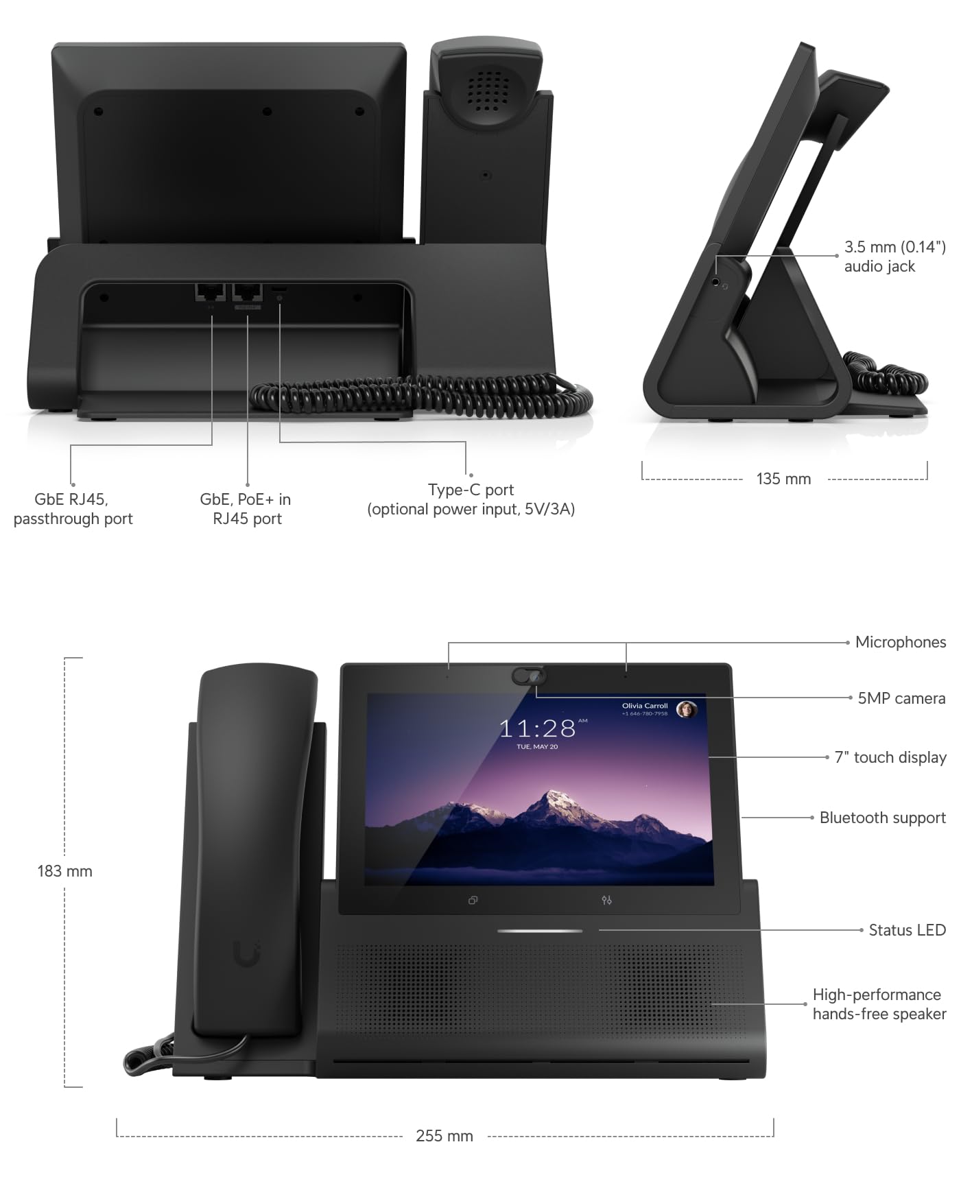 UBIQUITI UTP-TouchMax Desktop Smartphone - 7