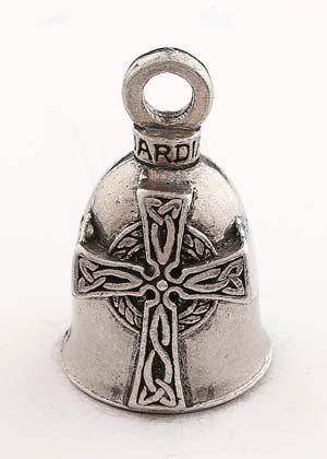 Celtic Cross Guardian Biker Bell with Hanger - Motorcycle Protection Charm for Road Safety & Good Luck | Perfect for Harley, Cruiser & Touring Bikes