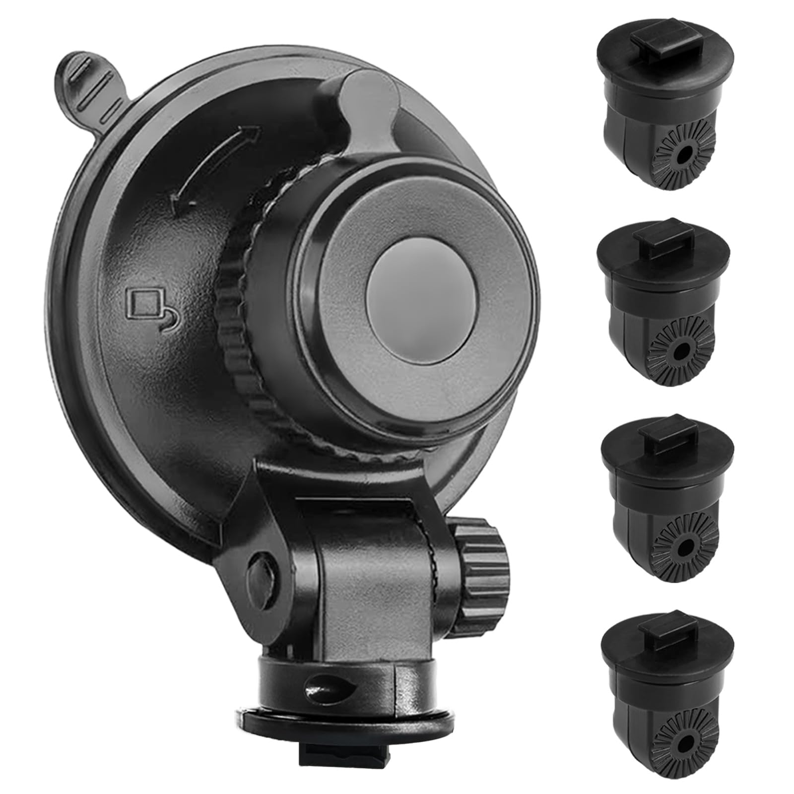 5th Gen S504 Suction Cup Dash Cam Mount Holder with 4x 360° Rotating Joints - Universal Fit for Apeman, Ssontong, Biuone, iZEEKER, HaHoco & Most Car Dash Cams - Perfect for Road Trips, Commuting & Secure Recording