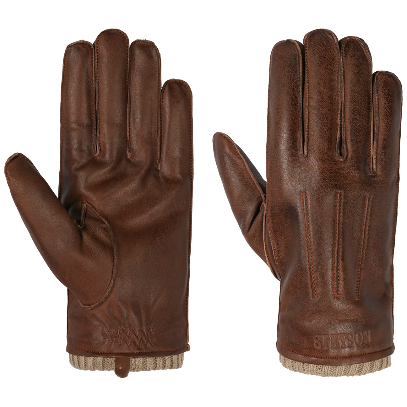 Stetson Mankota Genuine Sheepskin Leather Gloves for Men - Winter Warm, Durable & Stylish for Outdoor Activities, Driving, and Cold Weather Protection