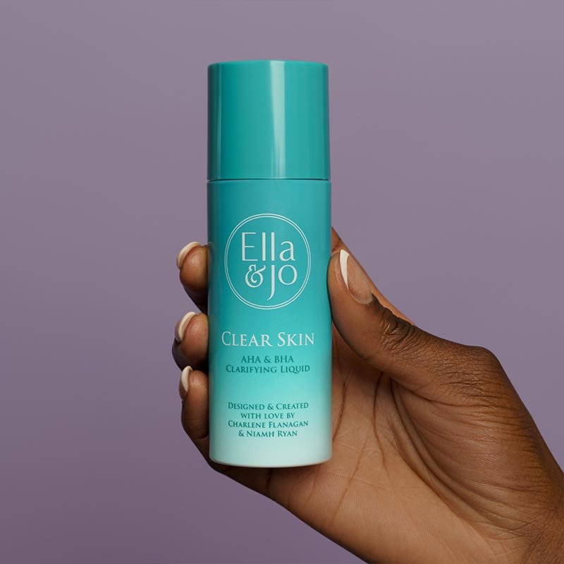 Ella & Jo Clear Skin AHA & BHA Clarifying Liquid Exfoliating Toner for Acne Prone Skin - Gentle Chemical Exfoliator for Face, Reduces Breakouts & Blackheads - Perfect for Daily Skincare Routine