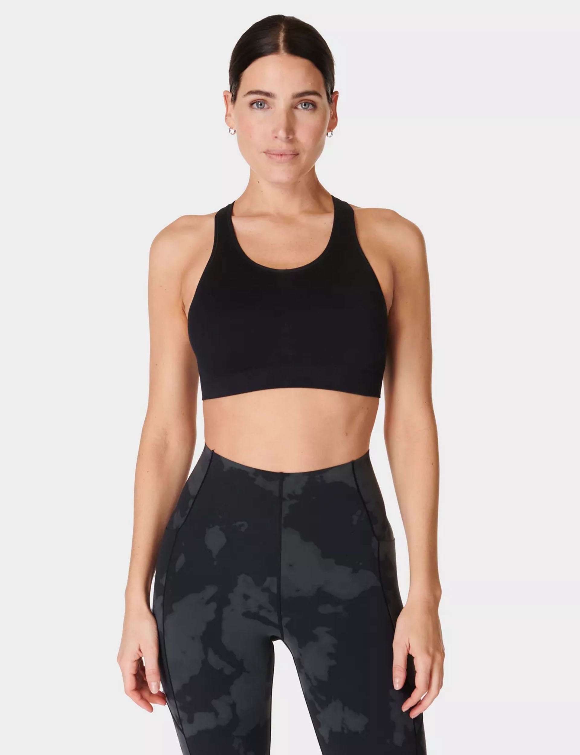 Stamina Seamless Sports Bra for Women - High Impact Workout, Running, Yoga - Breathable & Supportive Activewear - Black