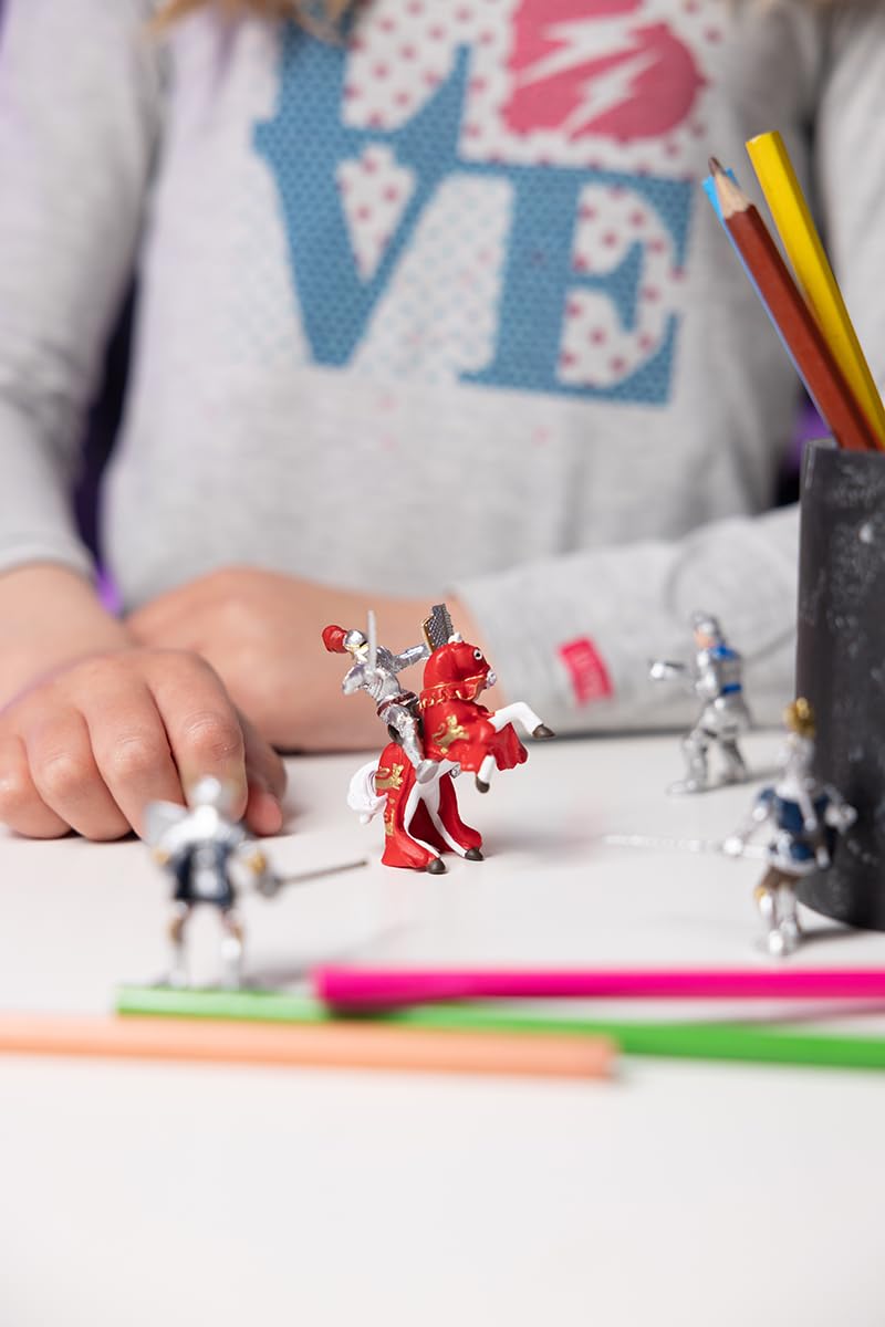 Papo Mini Tub Knights Toy Figures - 12 Piece Medieval Action Figure Set for Kids - Perfect for Playtime, Collecting & Fantasy Role-Playing Scenes