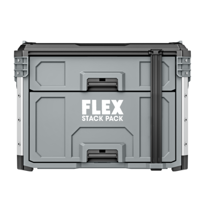 FLEX STACK PACK™ FS1106 2 Drawer Tool Box - Heavy Duty Plastic Tool Storage Organizer for Garage, Workshop & DIY Projects